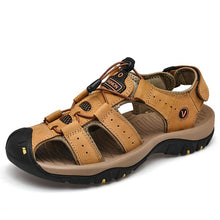 Load image into Gallery viewer, Classic Men's Sandals Summer Soft Sandals Comfortable Men Shoes Genuine Leather Sandals Big Size Soft Outdoor Men Roman Sandals