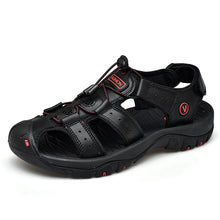 Load image into Gallery viewer, Classic Men's Sandals Summer Soft Sandals Comfortable Men Shoes Genuine Leather Sandals Big Size Soft Outdoor Men Roman Sandals
