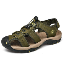 Load image into Gallery viewer, Classic Men's Sandals Summer Soft Sandals Comfortable Men Shoes Genuine Leather Sandals Big Size Soft Outdoor Men Roman Sandals
