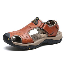 Load image into Gallery viewer, Classic Men's Sandals Summer Soft Sandals Comfortable Men Shoes Genuine Leather Sandals Big Size Soft Outdoor Men Roman Sandals
