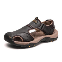 Load image into Gallery viewer, Classic Men's Sandals Summer Soft Sandals Comfortable Men Shoes Genuine Leather Sandals Big Size Soft Outdoor Men Roman Sandals
