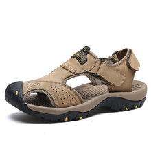 Load image into Gallery viewer, Classic Men's Sandals Summer Soft Sandals Comfortable Men Shoes Genuine Leather Sandals Big Size Soft Outdoor Men Roman Sandals
