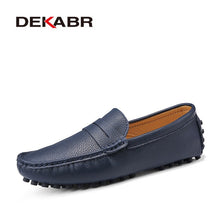 Load image into Gallery viewer, DEKABR Size 49 Men Casual Shoes Fashion Men Shoes Genuine Leather Men Loafers Moccasins Slip On Men's Flats Male Driving Shoes
